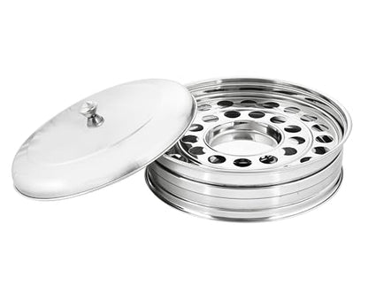 VJR Communion Tray for Churches with Lid, 33-Cup Stainless Steel Communion Set with Reusable Cups, Stackable Church Communion Serving Tray with Bread Plate, Silver, Rust Resistant - style: Bread Plate set 1