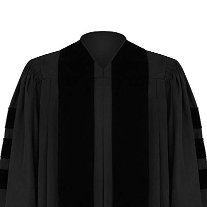 Deluxe Black Clergy Robe - size: 48 (5'3'' - 5'5'')