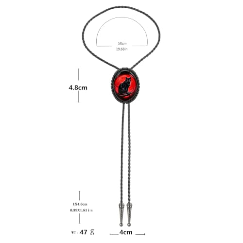 GelConnie Gothic Bolo Tie for Men Women 3D Art Western Cowboy Necktie - color: Cat Bolo Tie