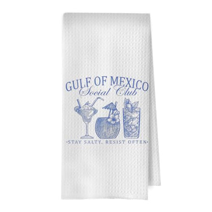 Mexico Political Kitchen Towels - Funny Cocktail Gifts Decorative Waffle Dish Towels, Cocktail Gifts Hand Towel, Mexico Coastal Beach Tea Towel, 16x24 Inches - color: Presodent- 03