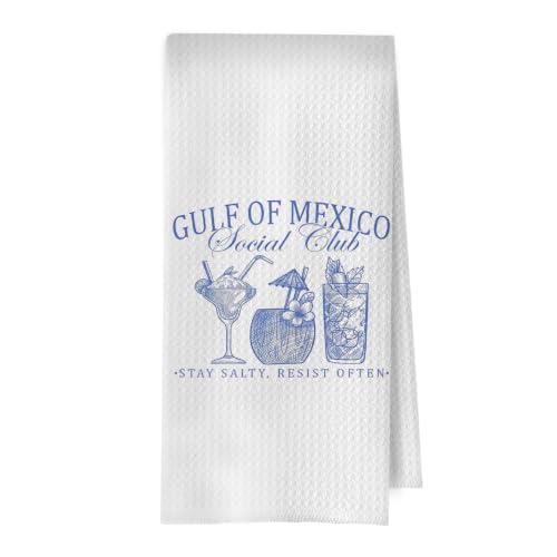 Mexico Political Kitchen Towels - Funny Cocktail Gifts Decorative Waffle Dish Towels, Cocktail Gifts Hand Towel, Mexico Coastal Beach Tea Towel, 16x24 Inches - color: Presodent- 03