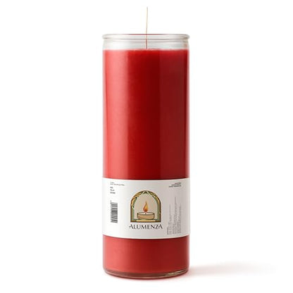 3pk Red Rojo 90hr | 7-Day Prayer Candles - Glass Jar Veladoras, Unscented Paraffin Wax | Love, Passion & Romance Novena - Catholic & Hispanic Church Altar, Memorial Vigil, Marriage Luck Gifts - color: Red