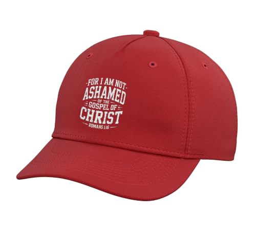 Not Ashamed Gospel Bible Verse God Jesus Christian Adjustable Baseball Hat - color: Red
