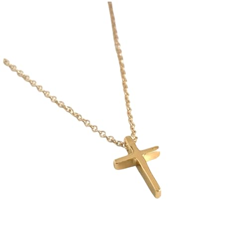 Austin Down to Earth, Tiny Cross Necklace, Simple Gold Cross Necklaces for Women, 14k Gold Filled Chain, Christian Gift for Baptism Confirmation Graduation - style: 18 inch