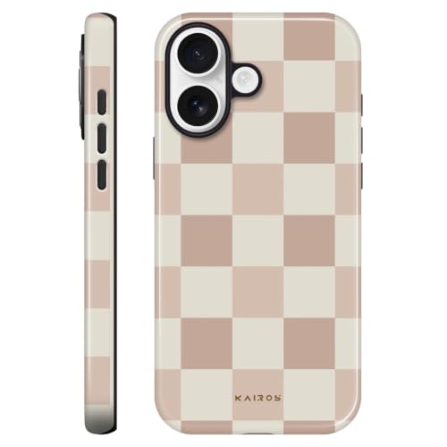 Kairos for iPhone 17 Case - Military Protection Beige Checkerboard - color: beigeboard, size: iPhone 17(6.3,2025)