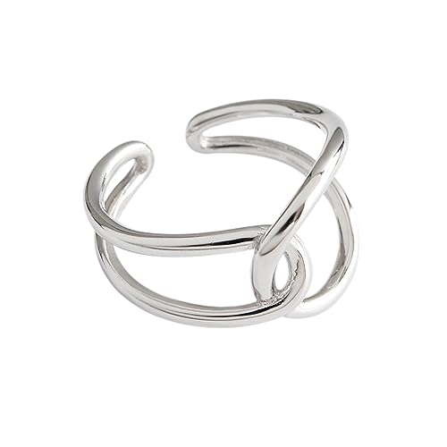 Handmade Rings 925 Sterling Silver Band Ring Adjustable Open Knuckle Rings Thumb Ring Statement Rings for Women Minimalist Jewelry - color: Pattern 3