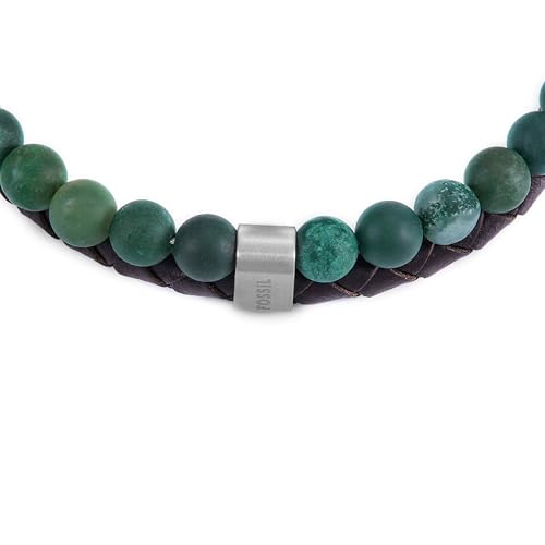 Fossil Men's Beaded Bracelet - color: Green/Brown