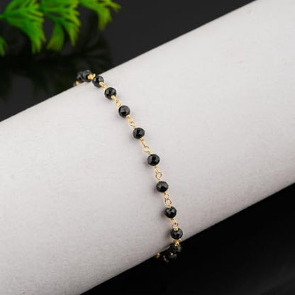 Genuine Multi Gemstone Rosary Beads Anklet for Women