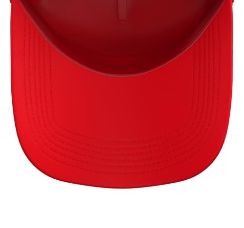 Half Hood Half Holy Tshirt Christian Jesus Ghetto God Funny Trucker Hat with Adjustable Mesh Back - color: Red