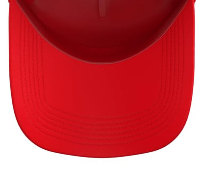 Half Hood Half Holy Tshirt Christian Jesus Ghetto God Funny Trucker Hat with Adjustable Mesh Back - color: Red
