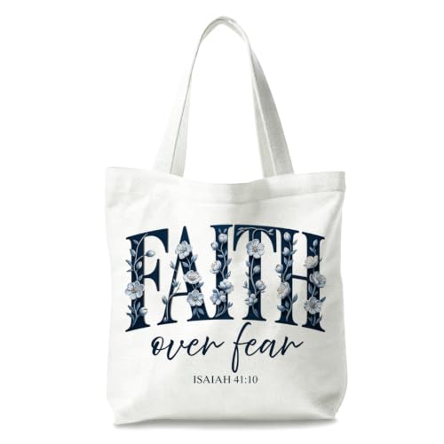 Bible Tote Bags Cute Christian Preppy Canvas Tote Bag Christian Gifts for Women Reusable Shopping Bags(Parent) - color: Faith-1