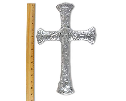 Arthur Court Designs Aluminum Wall Metal Hanging Christian Cross - Symbol of Faith 14 inch Tall