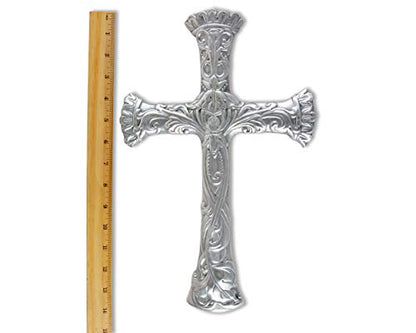 Arthur Court Designs Aluminum Wall Metal Hanging Christian Cross - Symbol of Faith 14 inch Tall