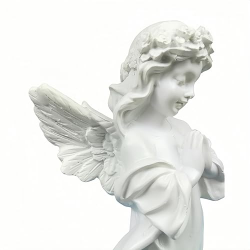 Resin Praying Angel Girl Figurine,Elegant Angel Statue Sculpture,Religious Memorial Collectible Decor for Home Bedroom Living Room Office Desk,Inspirational Gift for Women Friends Family