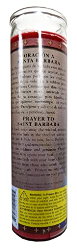 Saint Barbara (Santa Barbara) Red Devotional Candle