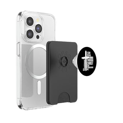 Christian Inspirational Cross Design PopSockets PopWallet for MagSafe - style: Magnetic PopWallet