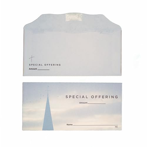 Special Offering Envelopes | Church Pew Envelopes for Tithe or Donation | 3" x 6 5/16" | Bill Size Fits Cash Check or Coin (100)