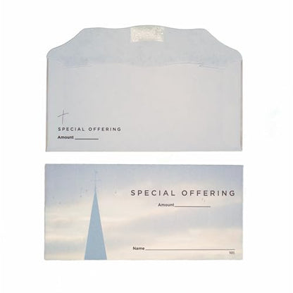 Special Offering Envelopes | Church Pew Envelopes for Tithe or Donation | 3" x 6 5/16" | Bill Size Fits Cash Check or Coin (100)