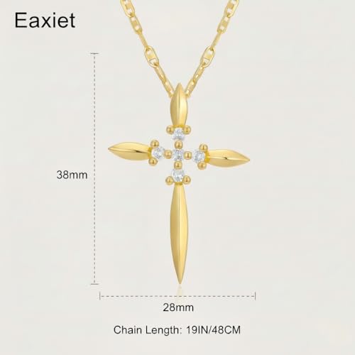 14K Gold Cross Necklace for Women Elegent Gold Cross Pendant Necklace Religious Jewelry Gift - style: G