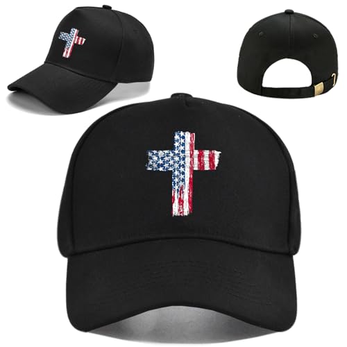 Baseball hat for Men Snapback Hats for Men Flat Bill Brim Hats Hip Hop Rock - color: National Flag Cross
