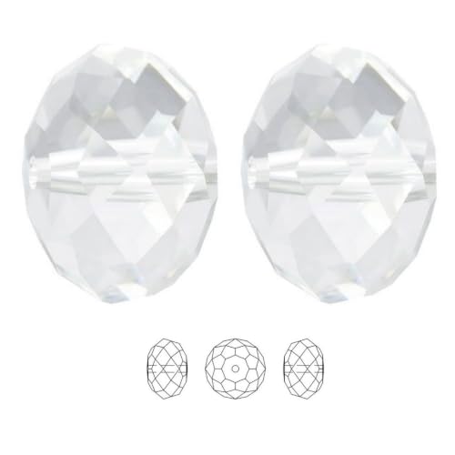 24pcs Adabele Austrian 6mm Faceted Rondelle Crystal Beads Crystal Clear - color: Crystal Clear, size: 4mm x 6mm - 24pcs