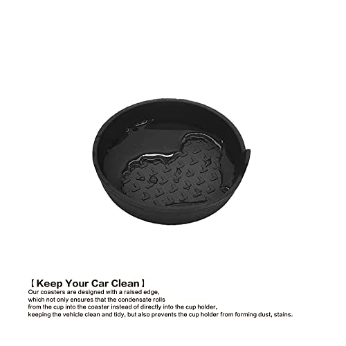 4 Pack Silicone Car Cup Holder Coasters, Universal Removable Vehicle Cup Holder Coasters for Most Cars, Trucks (Black) - color: Black
