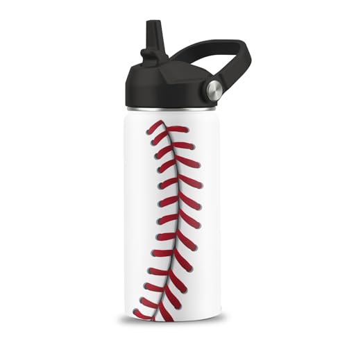 Baseball Gifts for Baseball Lovers Players, 16 oz Water Bottle with Straw - color: Baseball
