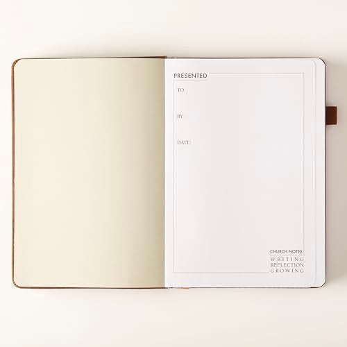 Church Notes Journal with Pen & Gift Box, A5 Sermon Notes Notebook - color: Brown