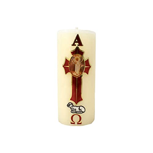Cirio Pascual Paschal Candle – (3" inches - Mini / 12 pc Pack) 100% Wax Religious with Alpha & Omega Symbol – Jesus Christ Church for Holy Saturday Vigil, Resurrection & Worship - size: 3" inches - Mini / 12 pc pack