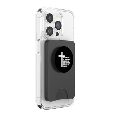 Romans 8:28 8 28 God Jesus Religious Quote Christian Salty PopSockets PopWallet for MagSafe - style: Magnetic PopWallet