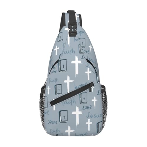 Jesus Crossbody Sling Bag For Women Men Fashion Jesus Christian Cross Chest Bag Shoulder Sling Backpack Daypack For Sport Travel Hiking - color: Jesus Christian Cross 7