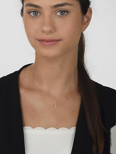 Anika Bella Cross Necklace for Women, Dainty Minimalist Pendant Cross Necklaces - color: Gold