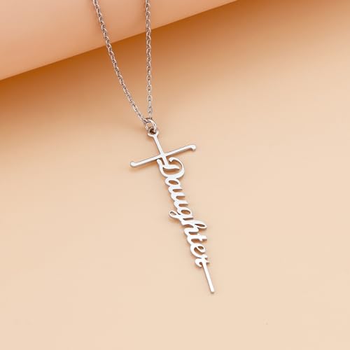 Lcherry Birthday Gifts for Grandma Mom Daughter Teacher Cross Necklace for Women Christian Necklaces Religious Gifts Jewelry for Women Mother's Day - style: Daughter