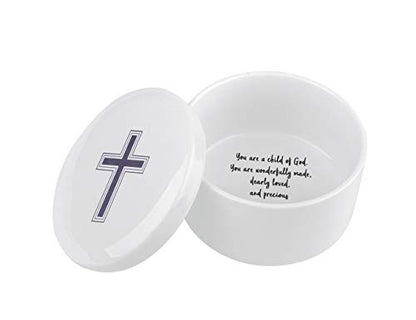 Keepsake First Communion for Girls Boys, Baptism Precious Moments, Jewelry Ceramic Box Plays Child of God, Godchild Birthday Kids Child, Godparent Christmas Gift, Christening Gift and Baby Shower - color: Child of God-1