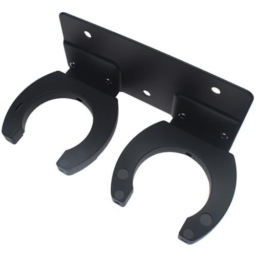Black Microphone Double Hook Stand Holder with Screw for KTV and Home