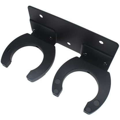 Black Microphone Double Hook Stand Holder with Screw for KTV and Home