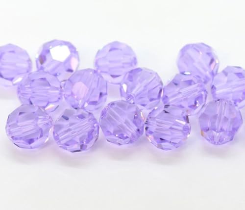 100pcs Adabele Austrian 4mm (0.16 Inch) Small Faceted Round Crystal Beads Light Violet Compatible with Swarovski Crystals Preciosa - color: Light Violet, size: 4mm Small (100pcs)