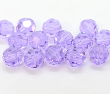 100pcs Adabele Austrian 4mm (0.16 Inch) Small Faceted Round Crystal Beads Light Violet Compatible with Swarovski Crystals Preciosa - color: Light Violet, size: 4mm Small (100pcs)