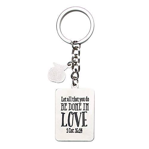 Christian Art Gifts Teacher Appreciation Keychain with Scripture: Inspirational Bible Verse Split Metal Keyring Accessory - color: Pink