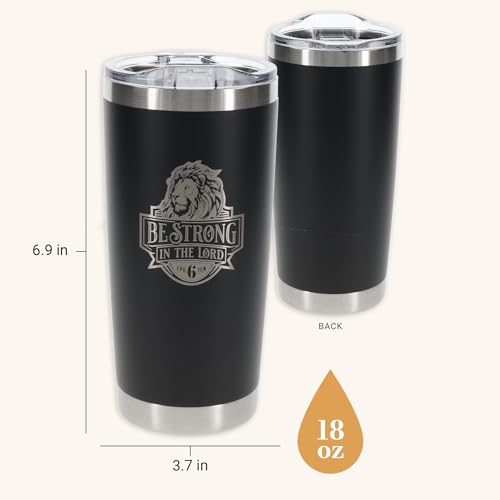 Christian Art Gifts Large Be Strong Travel Tumbler for Men & Women