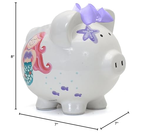 Child to Cherish Ceramic Piggy Bank for Girls, Mermaid - color: Mermaid