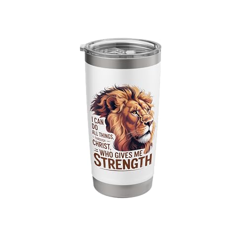 I Can Do All Things Through Christ Who Gives Me Strength Stainless Steel Insulated Tumbler - color: White