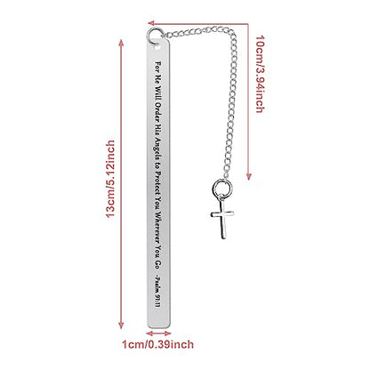 Heigebi Stainless Steel Bible Verse Bookmarks Inspirational Gifts for Women Men Christian Religious Gifts for Friend Girls Book Lover Reading Lovers