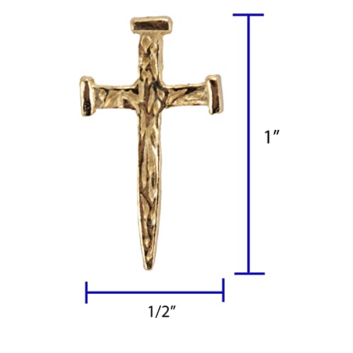 Cathedral Art (Abbey & CA Gift) Nail Cross Inspirational Lapel Pin, One Size, Gold