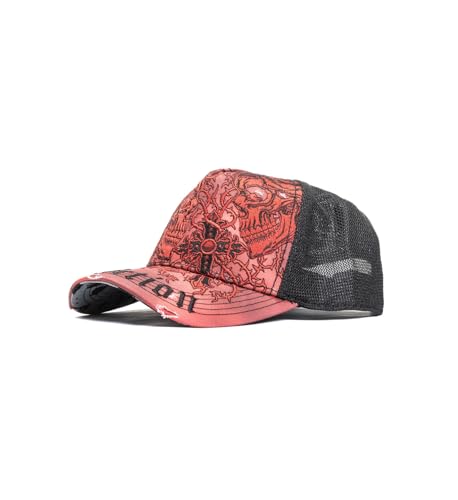 Affliction Men's Baseball Cap, Gothic Style, Embroidered Pattern - color: Black (Forgotten)