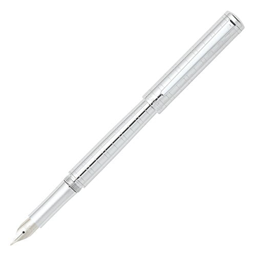 Sheaffer Intensity Medium Nib Fountain Pen, Medici Engraved, Chrome Plate Trim (E0923753)