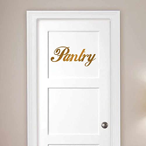 Scripty Pantry Text 11 inch Copper Indoor Wall Vinyl Decal - color: Copper, size: 11 Inches