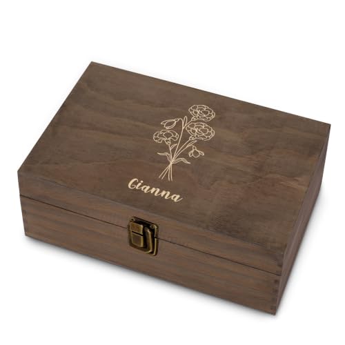 Personalized Birth Flower Memory Box, Birthday Gift for Girls & Teens - style: 7. Birth Flower