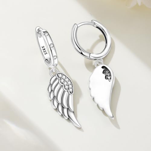 925 Sterling Silver Drop & Dangle Earrings for Women,Butterfly Dragonfly and Bee|Flower and leaf Earrings, Suitable for Sensitive Ears Fashion Jewelry Gift- Hypoallergenic Earrings - color: Wings