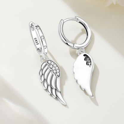 925 Sterling Silver Drop & Dangle Earrings for Women,Butterfly Dragonfly and Bee|Flower and leaf Earrings, Suitable for Sensitive Ears Fashion Jewelry Gift- Hypoallergenic Earrings - color: Wings